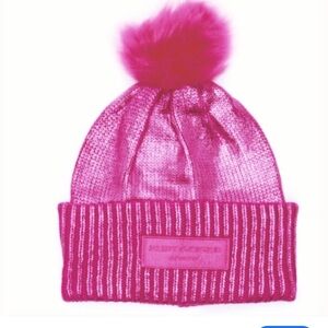 Kurt Geiger Ribbed knit beanie pink